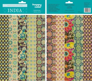 Papiery ozdobne INDIA mix 10 motywów 20x29cm 10 ark