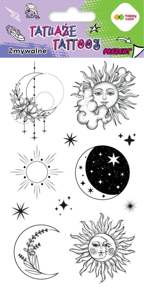Tatuaże zmywalne SUN AND MOON rozm. 100x200 mm Tatuaże zmywalne SUN AND MOON rozm. 100x200 mm