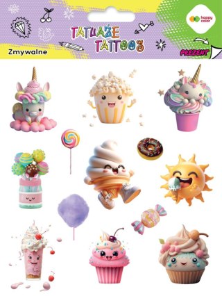 Tatuaże zmywalne SWEETS rozm. 150x200 mm