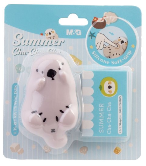 Zszywacz mini 24/6 10kartek grip silikonowy 50zszywek blister Cha Cha MG Zszywacz mini 24/6 10kartek grip silikonowy 50zszywek blister Cha Cha MG
