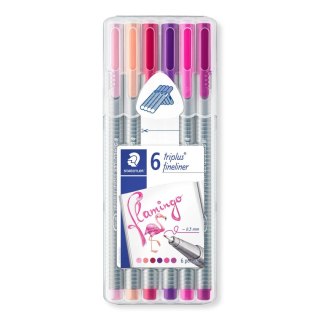 Cienkopis triplus 0.3 mm kolory flamingo 6 szt. w etui Staedtler