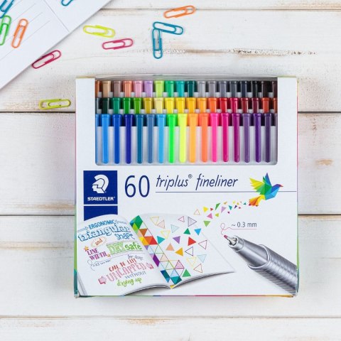 Cienkopis triplus trójkątny 0.3 mm 60 kol Staedtler