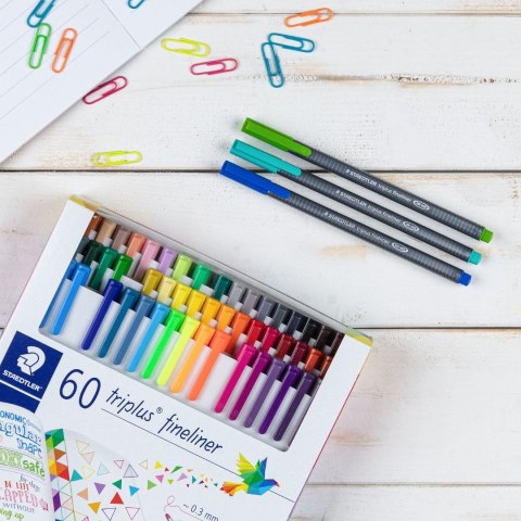 Cienkopis triplus trójkątny 0.3 mm 60 kol Staedtler