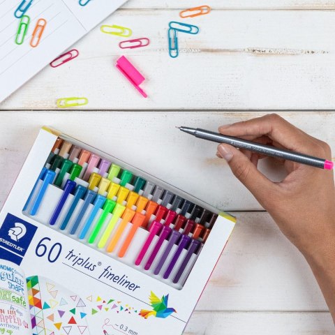 Cienkopis triplus trójkątny 0.3 mm 60 kol Staedtler