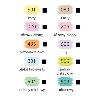 Farba akrylowa zestaw 10 kolorów x 12 ml pastelowe