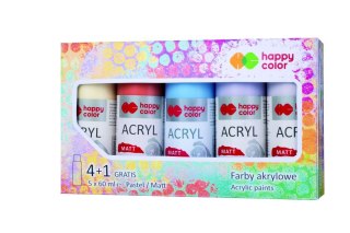 Farba akrylowa zestaw 5 kolorów x 60 ml kolory MIX B