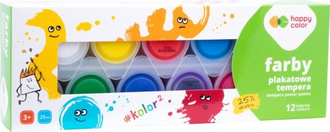 Farba plakatowa tempera 12 kol x 25ml Farba plakatowa tempera 12 kol x 25ml