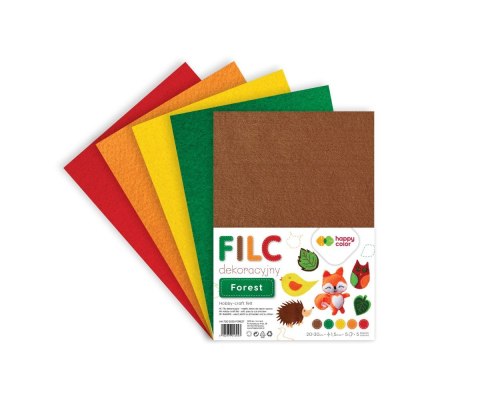 Filc dekoracyjny 20x30 cm 15 mm 5ark FOREST Filc dekoracyjny 20x30 cm 15 mm 5ark FOREST
