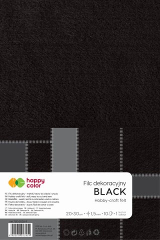 Filc dekoracyjny 30x40 cm 15 mm 5 ark. czarny