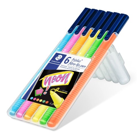 Flamastry triplus 6 kol. NEON w etui Staedtler