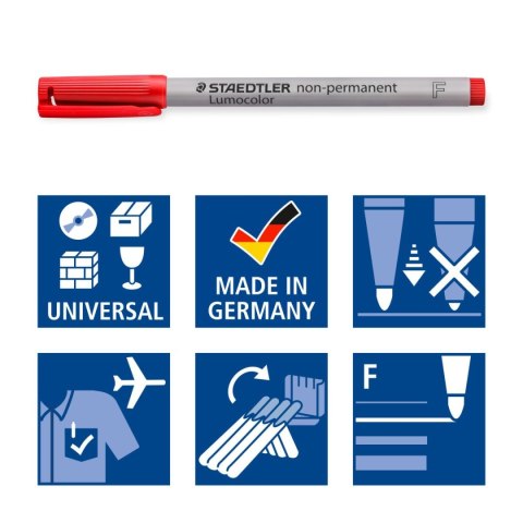 Foliopis Lumocolor F zmywalny 4 kol. (2 3 5 9) w etui box Staedtler Foliopis Lumocolor F zmywalny 4 kol. (2 3 5 9) w etui box Staedtler