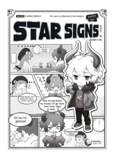 Notatnik B5 w kratkę Manga 12 konstelacji 72 kartki plastikowa okładka MG