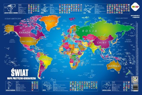 Plansza edukacyjna MAPA ŚWIAT POLITYCZNY rozm. 550x365 mm Plansza edukacyjna MAPA ŚWIAT POLITYCZNY rozm. 550x365 mm
