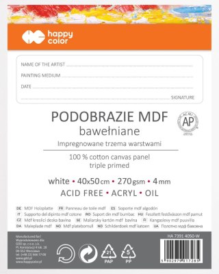 Podobrazie bawełniane 40x50 impregnowane białe tablica malarska MDF 4mm