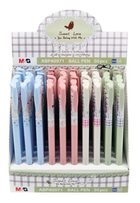 Długopis automatyczny Sweet Love niebieski różne motywy 0.5mm 50 sztuk MG Długopis automatyczny Sweet Love niebieski różne motywy 0.5mm 50 sztuk MG