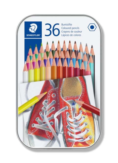 Kredki sześciokątne 36 kol. w metalowym opakowaniu Staedtler Kredki sześciokątne 36 kol. w metalowym opakowaniu Staedtler