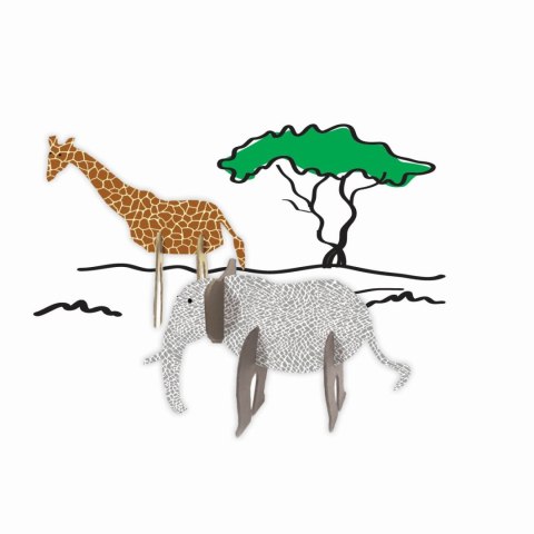 Zestaw kształtów tekturowych 3D AFRICA 5 szt 1512 cm Zestaw kształtów tekturowych 3D AFRICA 5 szt 1512 cm
