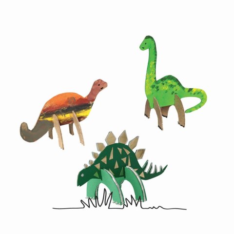 Zestaw kształtów tekturowych 3D DINO 6 szt 15 12 cm