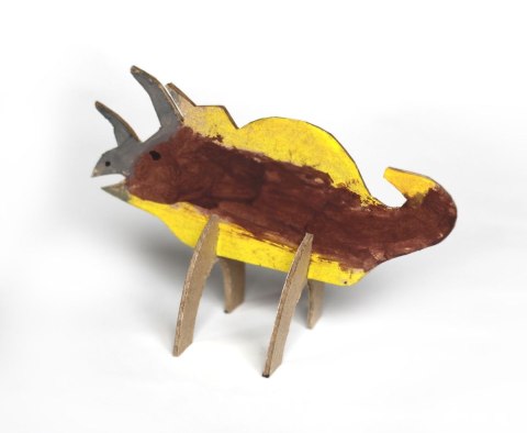 Zestaw kształtów tekturowych 3D DINO 6 szt 15 12 cm