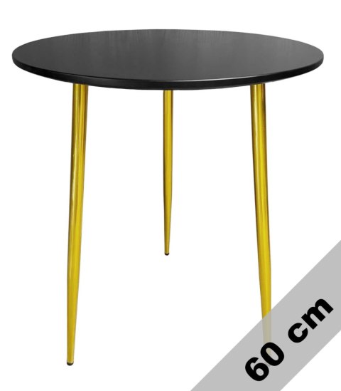 Stół okrągły VINCI BLACK 60 cm GOLD Lugano Stół okrągły VINCI BLACK 60 cm GOLD Lugano