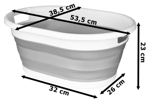 MISKA SKŁADANA OWALNA AIDA CM BIAŁO-SZARA COMPACT 25L