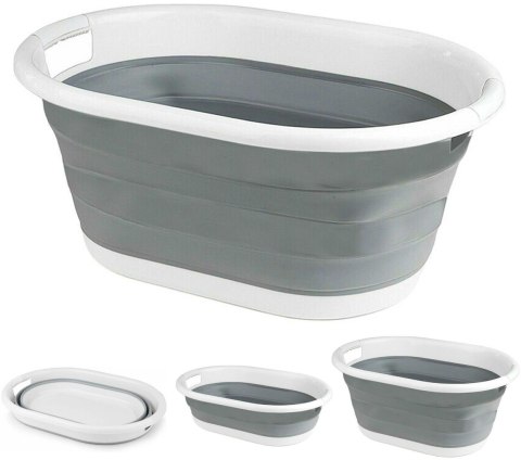MISKA SKŁADANA OWALNA AIDA CM BIAŁO-SZARA COMPACT 25L