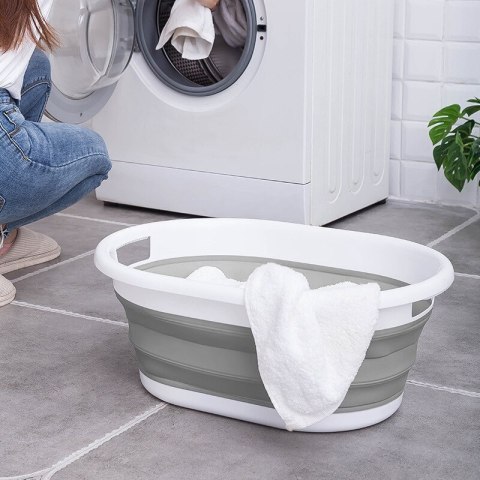 MISKA SKŁADANA OWALNA AIDA CM BIAŁO-SZARA COMPACT 25L