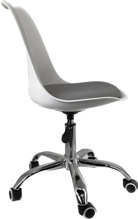 Krzesło obrotowe MONZA OFFICE WHITE + GREY PU Lugano
