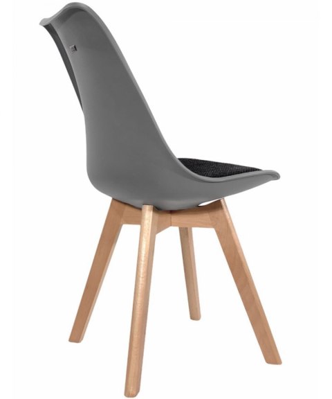 Krzesło skandynawskie MONZA LIGHT GREY - Black Fabric II Lugano