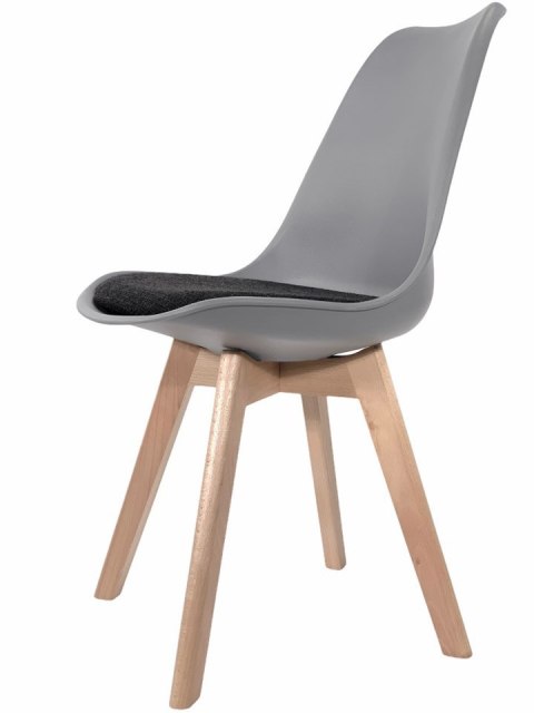 Krzesło skandynawskie MONZA LIGHT GREY - Black Fabric II Lugano