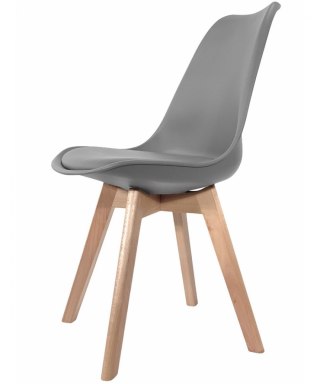 Krzesło skandynawskie MONZA LIGHT GREY PU Lugano