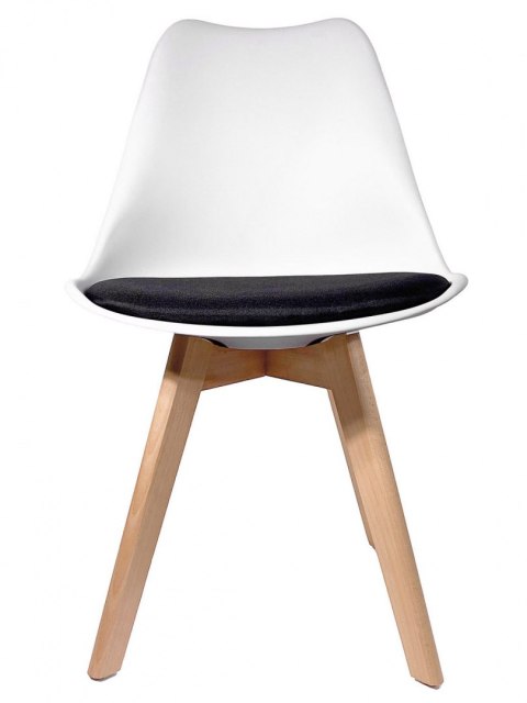 Krzesło skandynawskie MONZA WHITE - Black Fabric II Lugano