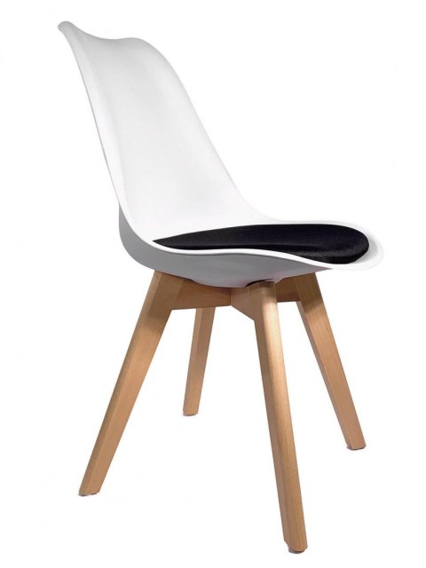 Krzesło skandynawskie MONZA WHITE - Black Fabric II Lugano