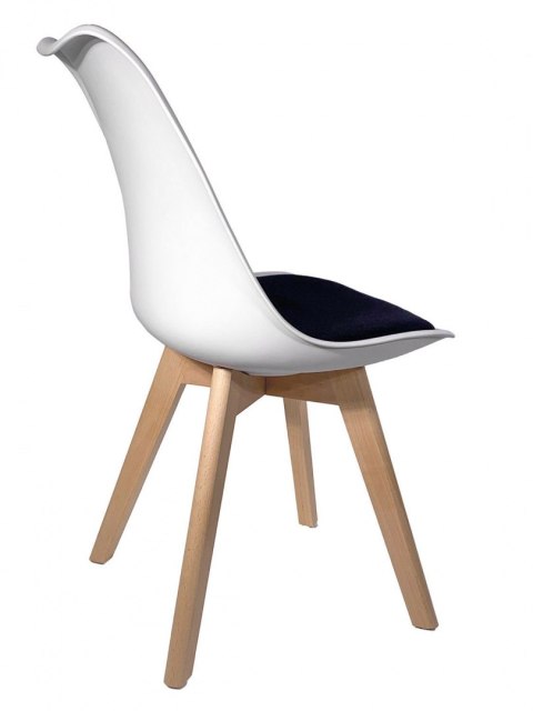 Krzesło skandynawskie MONZA WHITE - Black Fabric II Lugano