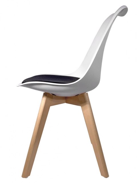 Krzesło skandynawskie MONZA WHITE - Black Fabric II Lugano