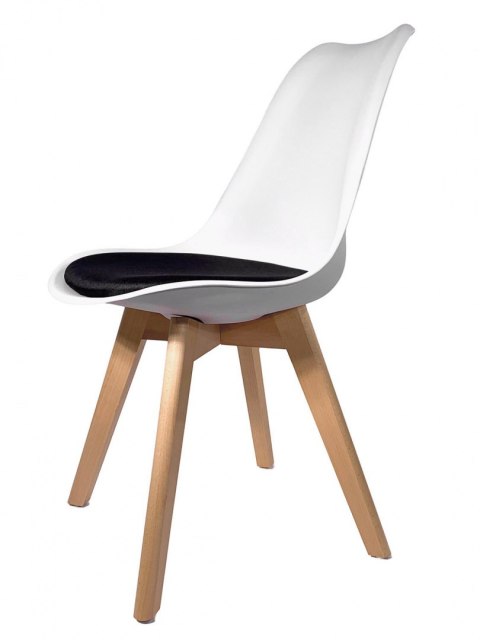 Krzesło skandynawskie MONZA WHITE - Black Fabric II Lugano
