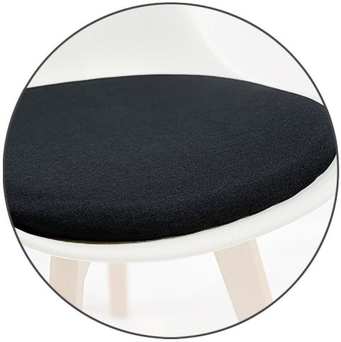 Krzesło skandynawskie MONZA WHITE - Black Fabric II Lugano