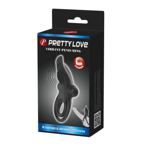 PRETTY LOVE - VIBRANT PENIS RING Black- 10 function vibrations Boss of toys