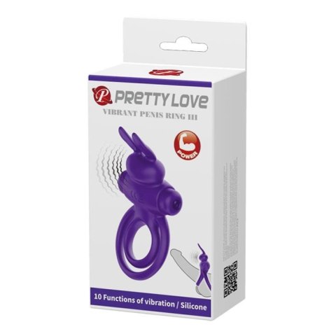 PRETTY LOVE - VIBRANT PENIS RING III 10 Functions Purple Boss of toys