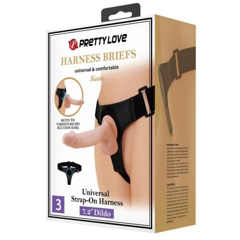 PRETTY LOVE - HARNESS BRIEFS- Kevin, Universal Strap-On, 7.2&#039;&#039; Dildo Boss of toys