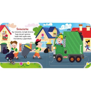 Pojazdy na drodze. Duże puzzle