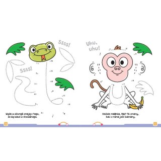 Połącz punkty i zobacz! W zoo. Przygotowanie do nauki pisania. Ścieralny pisak