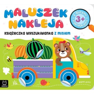 Maluszek nakleja. Książeczka wyszukiwanka z misiem 3+, z dużymi naklejkami