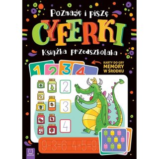 Poznaję i piszę cyferki. Książka przedszkolaka. Karty do gry memory w środku