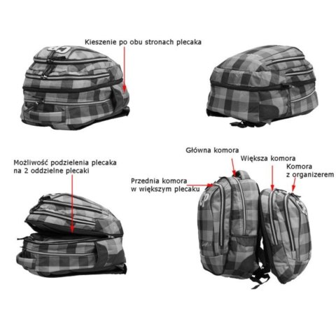 COOLPACK - COMBO - PLECAK MŁODZIEŻOWY 2 w 1 - Classic Grey COOLPACK - COMBO - PLECAK MŁODZIEŻOWY 2 w 1 - Classic Grey