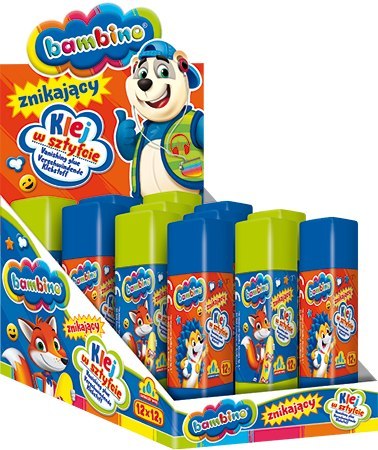Klej znikający w sztyfcie display 12 sztuk 12 g ZWIERZAKI UCZNIAKI Klej znikający w sztyfcie display 12 sztuk 12 g ZWIERZAKI UCZNIAKI