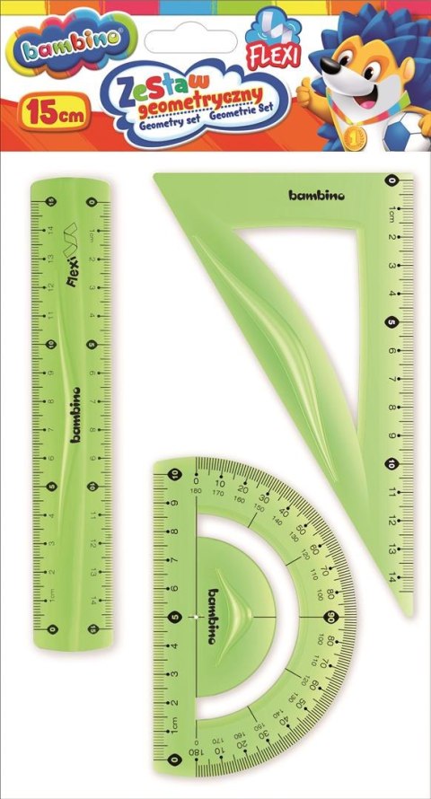 Zestaw geometryczny flexi 3 elementy 15 cm ZWIERZAKI UCZNIAKI Zestaw geometryczny flexi 3 elementy 15 cm ZWIERZAKI UCZNIAKI