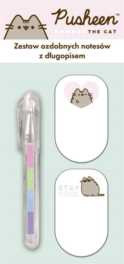 Zestaw mini długopis + 2 notesy 3 elementy PUSHEEN