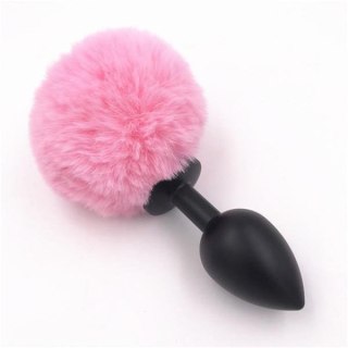 Bunny plug small black with pink tail 7,2 x 3,2 cm / 2,8 x 1,26 inch Boss of toys