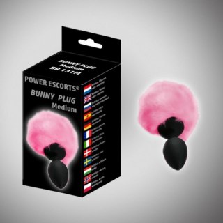 Bunny plug small black with pink tail 7,2 x 3,2 cm / 2,8 x 1,26 inch Boss of toys